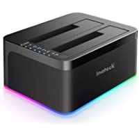 Inateck estación de Acoplamiento de Disco Duro RGB SATA a USB 3.0 con clonación Fuera de línea- para Discos Duros y SSD…